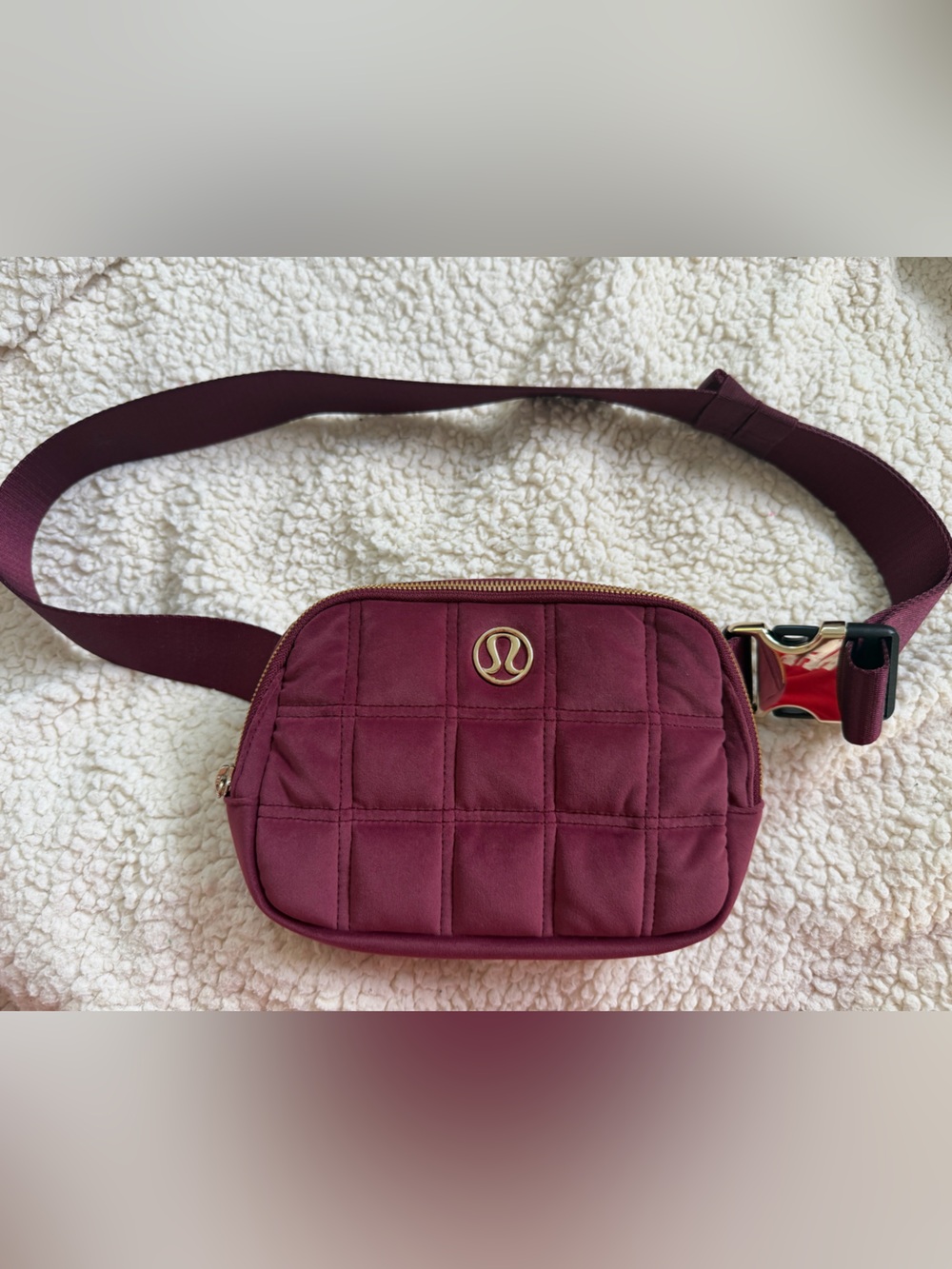 Lululemon Quilted Burgundy Everywhere Belt Bag